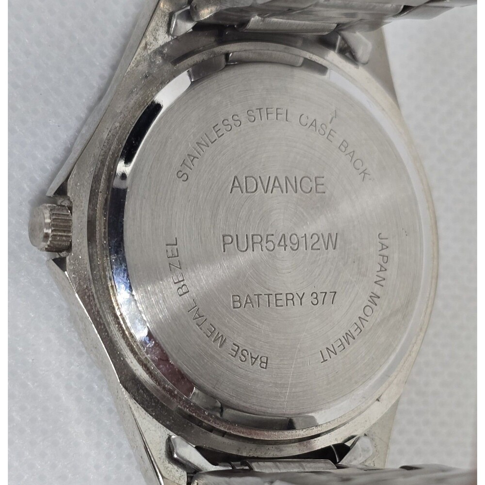 Mens Advance Puritan Round Silver Tone Blue Dial Bracelet Band Watch 13 - Picture 8 of 8